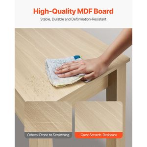 Muebles de MDF rectangulares de madera clara simples y modernos, mesa de almacenamiento de estudio para niños para dibujar, leer y escribir para dormitorio, hogar y oficina - Product Image 3