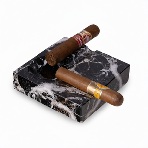 Cenicero de Mármol Clásico Moderno de Primera Calidad, Cenicero Decorativo para el Hogar, Cenicero Cúbico de Mármol Negro Zebra de 2 Lados - Product Image 1