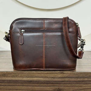 2025 tendance luxe végétalien usiné à la main en cuir classique femmes sacs à main en cuir véritable élégant Logo personnalisé dames sac à bandoulière - Product Image 5