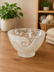 Handmade Resin Yarn <b>Bowl</b> with Crackle Glaze Finish Modern Design Portable Crochet Thread & <b>Knitting</b> Storage Home Decor - Product Image 1