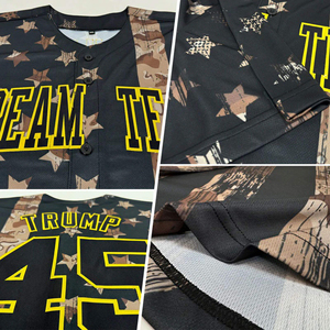 Maillot de baseball personnalisé avec drapeau américain, style vintage, uniforme d'équipe à boutons, t-shirt de sport anti-humidité - Product Image 6