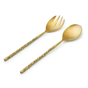 Premium Stainless Steel Salad Serving Spoon <b>Set</b> with Resin Handle <b>for</b> Best Price - Product Image 1