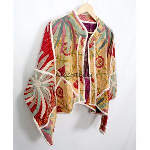 Wholesale Vintage Kantha Handmade Women 100% Cotton <b>Jacket</b> Quilted Boho <b>Jacket</b> For Women's And Girls - Product Image 6