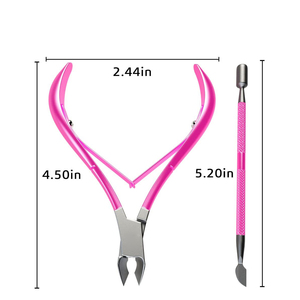 Pince à cuticules en acier inoxydable à double ressort, outil de coupe et de finition pour cuticules et peaux mortes - Product Image 2
