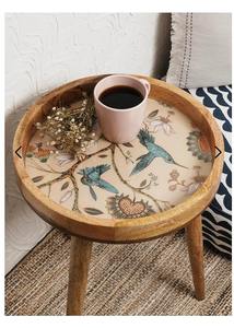 Ensemble de 3 tables basses gigognes en bois de manguier style Metropolis, mobilier de salon industriel moderne en fer noir pour la maison - Product Image 4