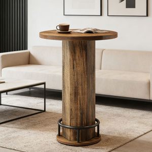 Tavolo da Bar Pieghevole dal Design Moderno per Casa, Hotel, Esterni, Caffè, Seminterrati, Eventi, Feste, Banchetti in Legno e Ferro - Product Image 6
