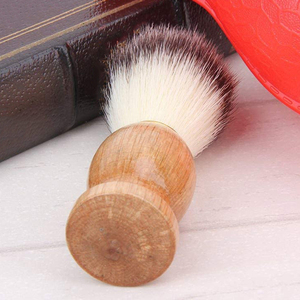 Brosse à raser pour homme la plus vendue, manche en bois, portable, pour salon, poils synthétiques, brosse de nettoyage visage et cou - Product Image 5