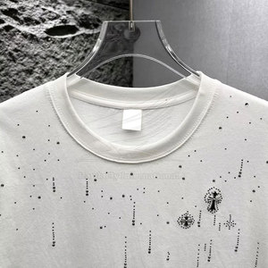 Camiseta de Verano para Hombre, Cuello Redondo, Corte Regular, Manga Corta, con Pedrería, 100% Algodón, Color Personalizado, Transpirable, Casual, de Alta Calidad - Product Image 5