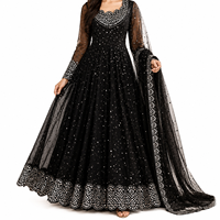 Traje Anarkali Tradicional Bordado de Lujo para Mujer, Diseño de Diseñador, Ropa de Fiesta, Largo hasta el Suelo, Corte Regular, Color Personalizado, Estilo Pakistaní