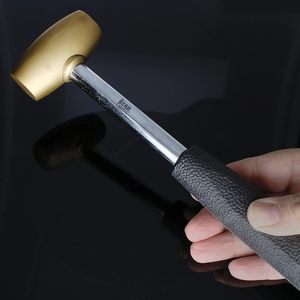 Martillo de cabeza de latón con mango de madera de acero inoxidable de 9.75 pulgadas para joyería, metalurgia y cuero ZetomedPro - Product Image 4