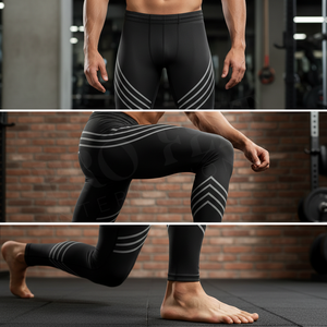 Multi Purpose Wear Compression Leggings Custom Printed Quick Dry Gym Running Tights Stretch Fitness Training Athletic Pants Men - Product Image 4