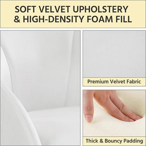 Modern Velvet Accent <b>Armchair</b> with Gold Metal Legs, Upholstered <b>Dining</b> Chair for Living Room, Bedroom, Vanity & Home Office - Product Image 4