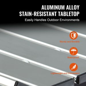 Tavolo da Campeggio Pieghevole in Alluminio Ultra Leggero, Tavolino Portatile da Esterno con Base Compatta Stile Legno, Borsa per il Trasporto - Product Image 4