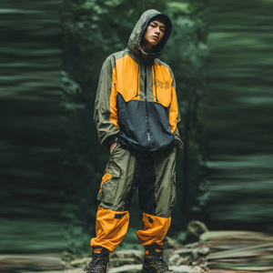 Men Oversize Windbreaker Tracksuits Set Long Sleeve Full Zip Waterproof <b>Rain</b> <b>Jacket</b> Pants Tracksuit - Product Image 1