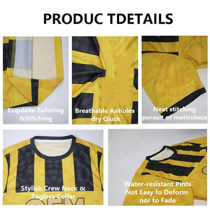 Tenues de football personnalisées OEM en gros, maillots de football, uniformes d'équipe de club, vêtements de football jaunes, accessoires complets - Product Image 4