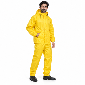 Traje Impermeable de Lluvia al por Mayor para Hombre, 2 Piezas, Chaqueta con Capucha y Pantalones, Ropa de Trabajo para Motocicleta y Exteriores, Empaque Personalizado, Proveedor OEM ODM - Product Image 3