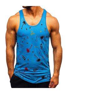 High Quality 100% Cotton Men's Tank <b>Tops</b> Summer <b>Sleeveless</b> O-Neck Vests Breathable <b>Knitted</b> Design Custom Logo Printing Wholesale - Product Image 1