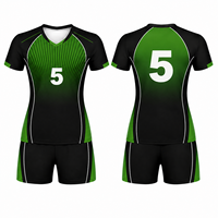 Ensemble d'uniformes de volley-ball personnalisés en polyester sublimé pour femmes, respirant, maillot à manches courtes, short à taille élastique, col rond, athlétique