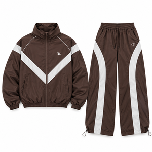 Conjunto de Chaqueta y Pantalones Cortavientos Ligeros Unisex, Personalizables con Marca, Resistentes al Agua, Ropa de Exterior OEM, Corte Holgado - Product Image 3