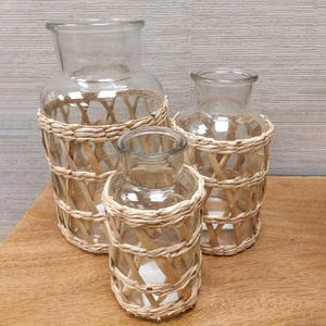 Verres artisanaux jonc de mer tissé porte-gobelet cuisine accessoires de maison servant des gaines de tasse et de pichet - Product Image 6