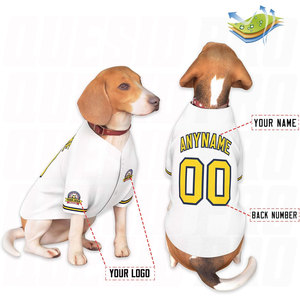 เสื้อผ้าสัตว์เลี้ยงลายฟุตบอล สไตล์เบสบอล รับผลิตเสื้อเจอร์ซีย์สุนัขแบบ OEM พร้อมปักชื่อทีม หมายเลข และสีตามสั่ง ระบายอากาศได้ดี เหมาะสำหรับฤดูใบไม้ผลิและฤดูร้อน - Product Image 3