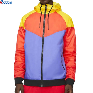 Ensemble de survêtement coupe-vent pour homme, qualité supérieure, avec logo personnalisé, ensemble de jogging coupe-vent zippé pour homme, grandes tailles, color block - Product Image 3