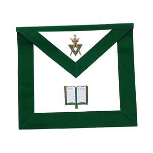 Tablier de Maître Maçon Senior Allié en Velours Vert pour Grades Maçonniques, Ajustement Impeccable - Product Image 1
