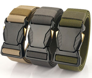 Tactical Heavy Duty <b>Elastic</b> <b>Belt</b> with Quick Release Magnetic Zinc Alloy Buckle and Carbon Fiber Pattern for Men Outdoor Use - Product Image 3
