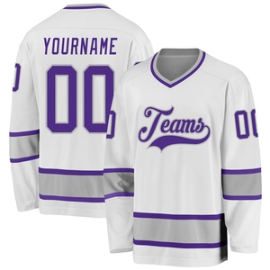 Maillot de hockey blanc, marine et orange personnalisé de qualité supérieure, vente en gros, directement de l'industrie - Product Image 2