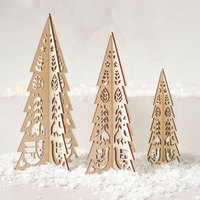 Décoration de Noël en bois découpée au laser en gros, arbre de Noël en bois avec étoile pour table, cadeaux artisanaux de décoration de fête