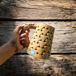 Eco Friendly Handmade Wooden Beer Stein with Snake Handle Dishwasher & Freezer Safe for Rustic Bar Pub and Home Serving - Product Image 4