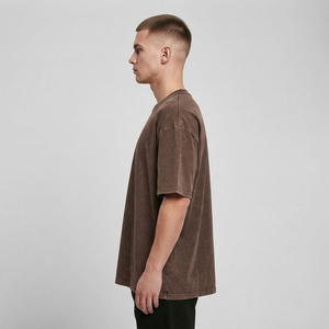 T-shirts décontractés pour hommes 100% haute qualité, style délavé à l'acide, coupe oversize, manches courtes, décontractés et amples - Product Image 4