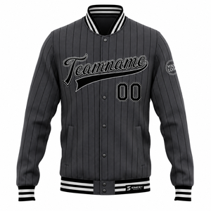 <b>Men</b> Winter Collarless Varsity <b>Jacket</b> Plain Dyed Woolen Stylish Casual Trendy Fashion Wool Blend Sleeve College <b>Baseball</b> Team - Product Image 2