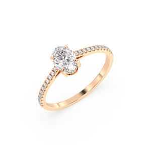 Bague en diamant de laboratoire de qualité supérieure REYES, certifiée IGI, taille ovale, 1,14 ct, en or massif 14 carats, diamant HPHT CVD, bijoux fins - Product Image 1