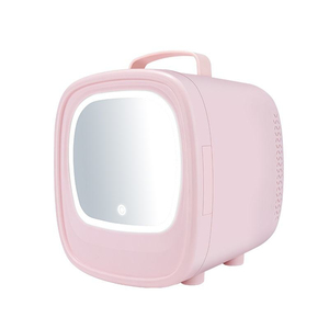 <b>Portable</b> Mini Beauty <b>Fridge</b> 6L Pink Rectangle Shape With Glow Mirror For Makeup Storage Personal Care Use - Product Image 2