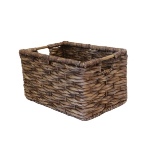 Panier de décoration d'intérieur vintage rectangulaire multifonction en jacinthe d'eau - Product Image 1