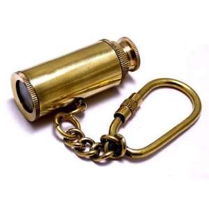 พวงกุญแจกล้องโทรทรรศน์ทองเหลืองขนาดเล็ก สไตล์วินเทจ ของสะสม ของขวัญ พวงกุญแจโลหะสไตล์โบราณ - Product Image 4