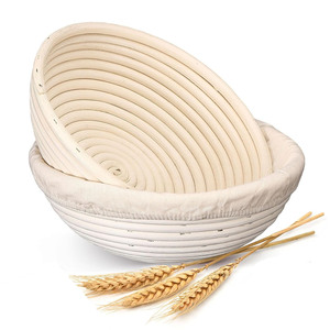 Round Rattan Proofing <b>Bread</b> <b>Basket</b> With Cloth Liner For Dough Fermentation Eco Friendly Banneton <b>Basket</b> Wholesale Supplier - Product Image 1