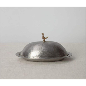 Beurrier moderne en métal finition mate, élégant, en acier inoxydable avec poignée, sans BPA, boîte de rangement hermétique pour beurre - Product Image 2