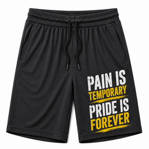 Shorts de sport respirants pour hommes, taille mi-haute, avec cordon de serrage, imprimé graphique personnalisé, en maille polyester, pour entraînement et course à pied - Product Image 3