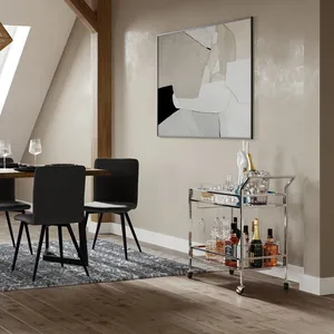 Carrito de servicio dorado hecho a mano para hotel, bar o eventos, de metal premium, chapado en oro, Zahid Exports - Product Image 6