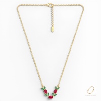Collier pendentif tulipe en zircon plaqué or 18 carats le plus vendu, chaîne à maillons, bijoux indiens tendance pour femmes, vente en gros pour mariages