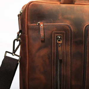 Maletín de Cuero para Portátil Hecho a Mano con Cuero Granulado de Primera Calidad, Fabricado en Fábrica OEM, Bolsa de Cuero para Portátil, Bolsa de Negocios para Hombres, Bolsa de Oficina - Product Image 3