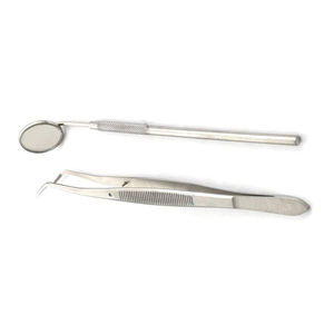 Dental Examination Set 3 Piece Kit Dental Mirror Probe Tweezers Blue Surgical <b>Instruments</b> CE ISO Certified By Grip Surgical - Product Image 1