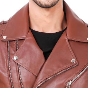 Chaqueta de Cuero Estilo Motero de Invierno Vintage para Hombre, Personalizada en Cuero de Oveja con Detalles Acolchados - Product Image 5