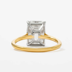 แหวนเพชรเม็ดเดี่ยวทรงเหลี่ยมมรกต 3.50 กะรัต ทองคำขาว 14K ประดับเพชร VS2 คุณภาพสูง แหวนหมั้นทองคำขาวสำหรับผู้หญิง - Product Image 4