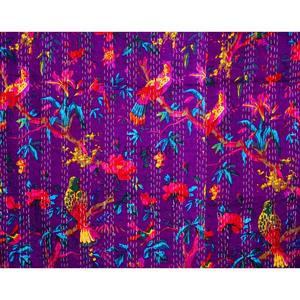 ผ้าปูที่นอนลายดอกไม้สไตล์อินเดียคุณภาพสูง นุ่มสบาย ผลิตจากผ้าฝ้าย 100% เป็นมิตรต่อสิ่งแวดล้อม ทำมือแบบกันธา วินเทจ ขายดี - Product Image 2