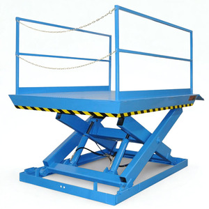 Plateforme élévatrice à ciseaux hydraulique avec garde-corps de sécurité, équipement de levage industriel robuste pour usage en entrepôt - Product Image 3