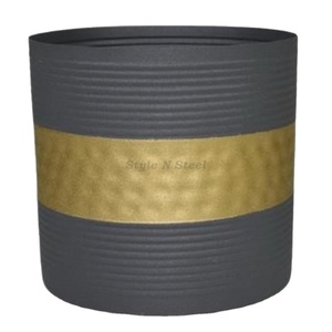 Jardinière Moderne Classique Bicolore en Fer Thermolaqué Durable Multi-usages pour Intérieur et Extérieur avec Drainage - Product Image 1