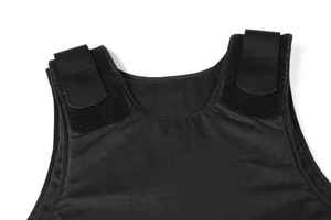 Schwarze Sicherheitsweste Stichfeste Schutzkleidung Verstellbare Schulter- und Taillenverschlüsse mit Klettverschluss - Product Image 6